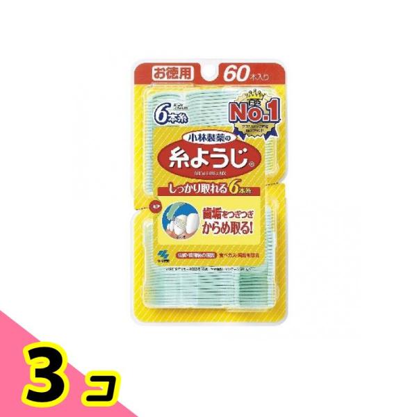 小林製薬 糸ようじ 6本糸 60本入 (お徳用) 3個セット