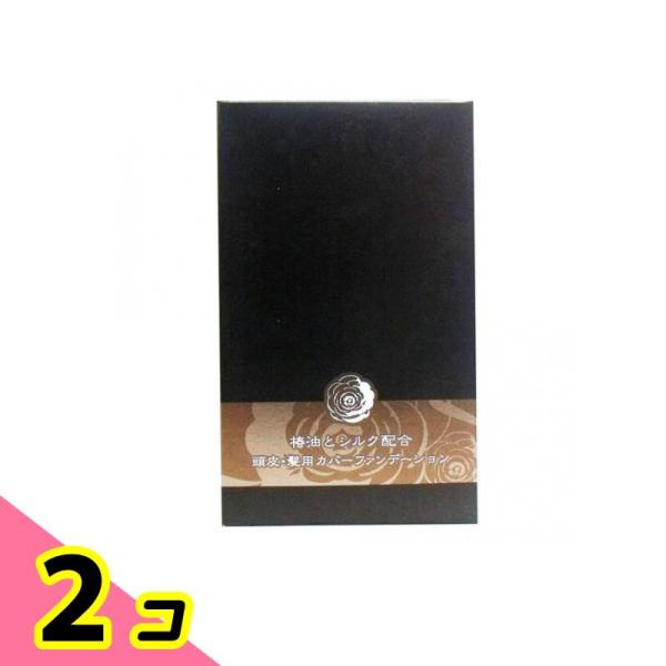 椿油とシルク配合 頭皮・髪用カバーファンデーション ソフトブラック 14g 2個セット