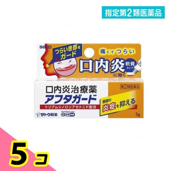 指定第２類医薬品アフタガード 5g アフタ性口内炎 治療薬 軟膏 塗り薬 子供 市販薬 5個セット