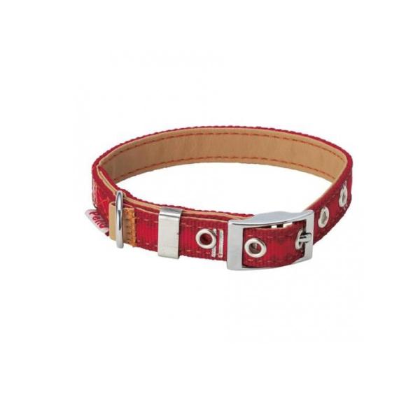 2980円以上で注文可能  ペティオ ベーシックプラス ロンバスカラー Mサイズ 中型犬用首輪 レッ...