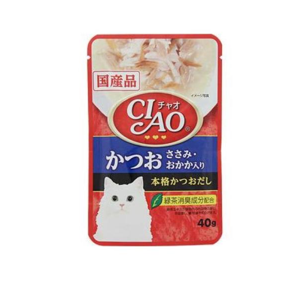 2980円以上で注文可能  いなば CIAO(チャオ) パウチ かつお ささみ・おかか入り 40g ...