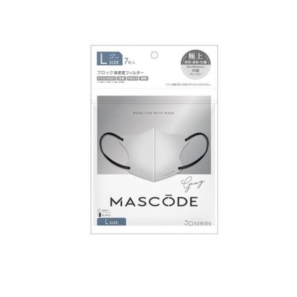 2980円以上で注文可能  MASCODE マスコード 3Dマスク L 06グレー×ブラック紐 7枚...