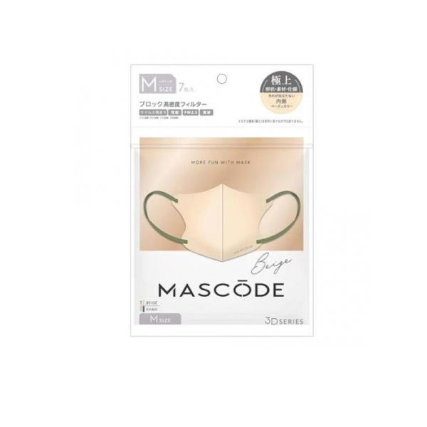 2980円以上で注文可能  MASCODE マスコード 3Dマスク M 12ベージュ×カーキ紐 7枚...