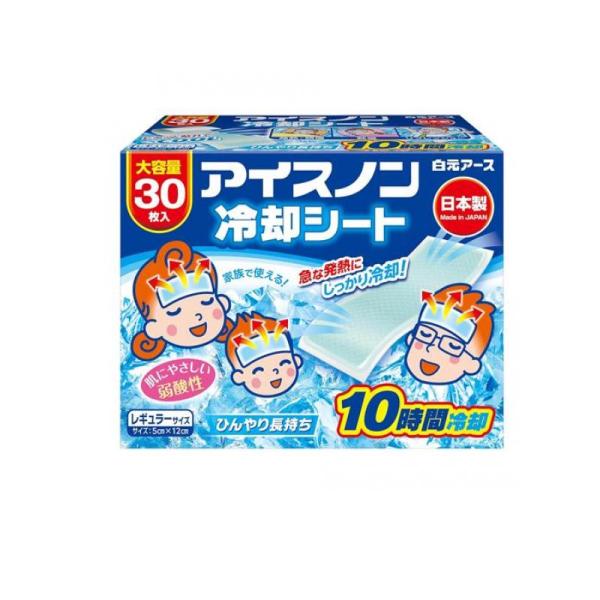 2980円以上で注文可能  アイスノン 冷却シート レギュラーサイズ 5×12cm 大容量 30枚入...
