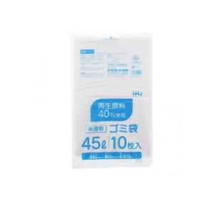 2980円以上で注文可能 ハウスホールドジャパン ゴミ袋 半透明 再生原料40%使用 厚み0.015mm 45L 10枚入 (EH53) (1個)