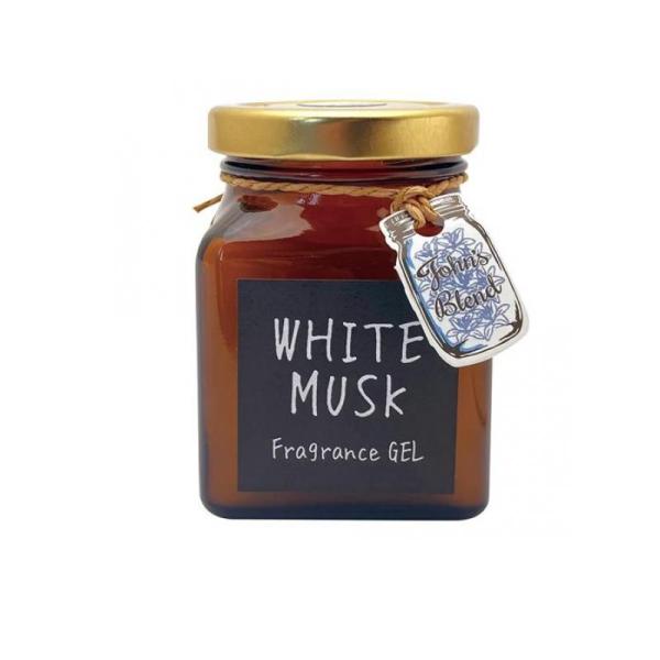 ジョンズブレンド フレグランスジェル 瓶 ブラウンボトル ホワイトムスク 135g (1個)