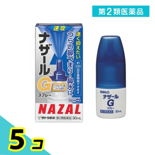 第２類医薬品 ナザールGスプレー 鼻炎用点鼻薬 30mL 5個セット