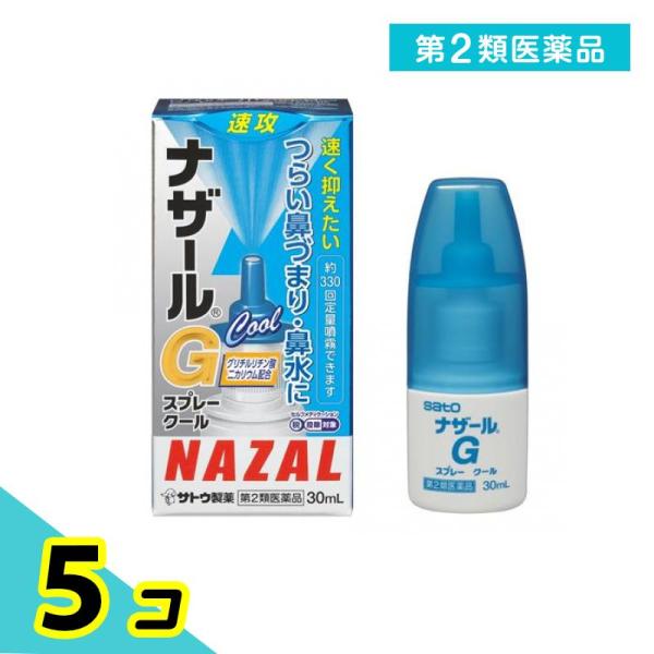 第２類医薬品 ナザールGスプレークール 鼻炎用点鼻薬 30mL 5個セット
