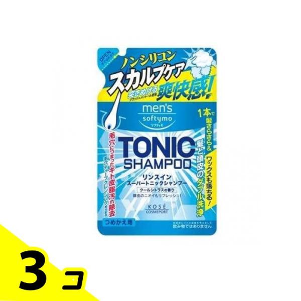 メンズ ソフティモ リンスイン スーパートニックシャンプー 400mL (詰め替え用) 3個セット