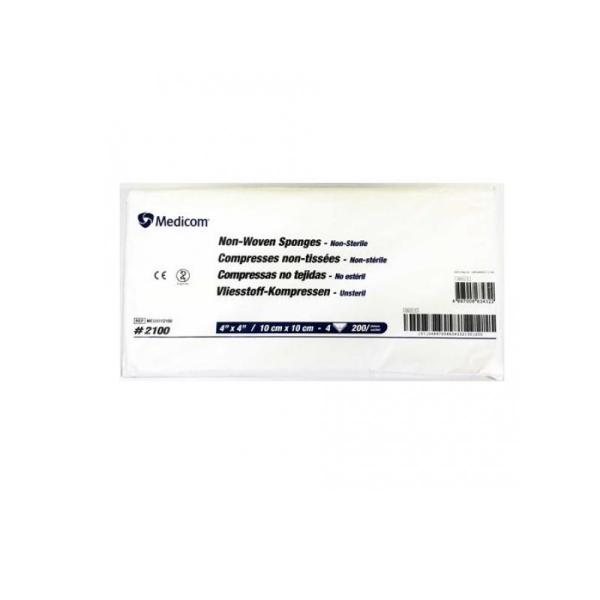 メディコム 不織布ガーゼ  #2100 200枚入 (4折り10×10cm) (1個)
