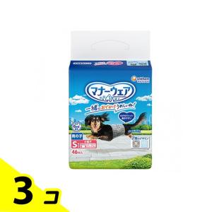 マナーウェア 男の子用 Sサイズ 小型犬用オムツ チェック 46枚入 (柄指定不可) 3個セット｜みんなのお薬バリュープライス(みんなのお薬)