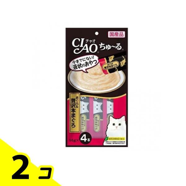 いなば 猫用おやつ CIAOちゅ〜る(チャオちゅーる) まぐろ&amp;贅沢本まぐろ 14g (×4本) 2...