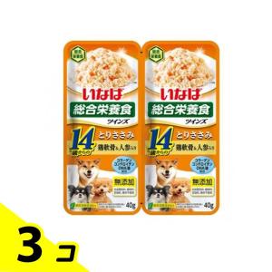 いなば ツインズ 犬用総合栄養食 14歳からのとりささみ 鶏軟骨&人参入り 80g (=40g×2袋) 3個セット