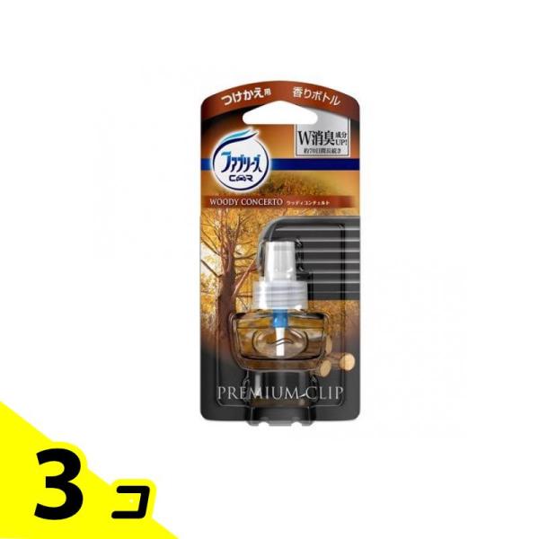 ファブリーズ クルマ プレミアムクリップ ウッディコンチェルト 7mL (付け替え用) 3個セット
