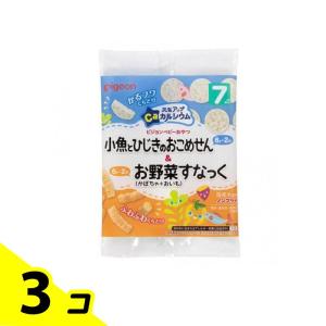 ピジョンベビーおやつ 元気アップCa(カルシウム) 小魚とひじきのおこめせん&お野菜すなっく(かぼちゃ+おいも) 6g (×4袋) 3個セット