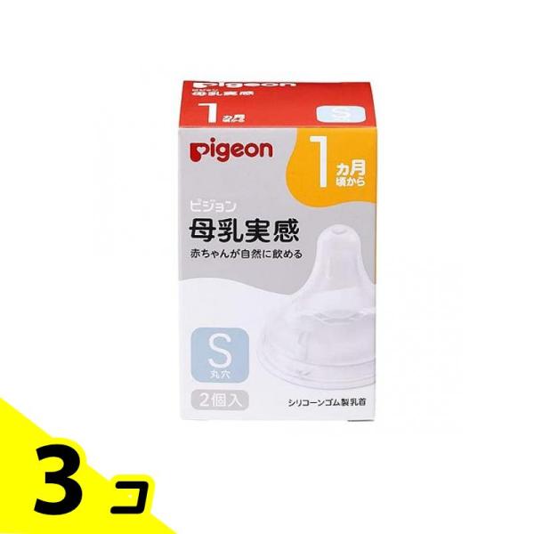 ピジョン 母乳実感 乳首 1ヵ月頃から/Sサイズ(丸穴) 2個入 3個セット