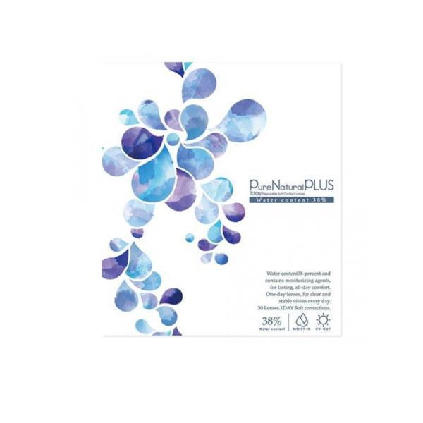 ピュアナチュラルワンデープラス 38%  UV&amp;モイスト クリアレンズ 30枚入 (-1.00) (...
