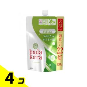 hadakara(ハダカラ) ボディソープ 液体 サラサラfeelタイプ グリーンシトラスの香り 750mL (詰め替え用 大型サイズ) 4個セット