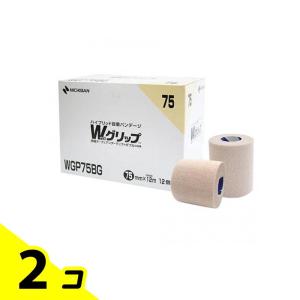 バトルウィン Wグリップ 足首(大きめ)・ふともも・ふくらはぎ用 75mm×12m ベージュ 12巻入 (WGP75BG) 2個セット