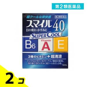 第２類医薬品 スマイル40EX クール 13mL ライオン 目薬 疲れ目 目のかすみ 点眼薬 ビタミン 2個セット