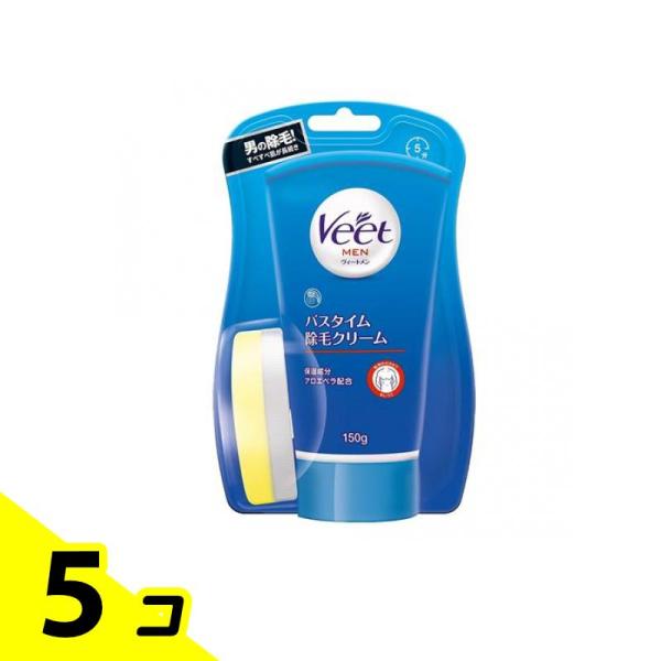 Veet MEN(ヴィートメン) 除毛クリーム 敏感肌用 150g (専用スポンジ付き ) 5個セッ...