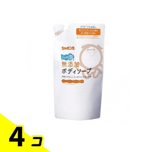 シャボン玉 無添加ボディソープ たっぷり泡 470mL (詰め替え用) 4個セット