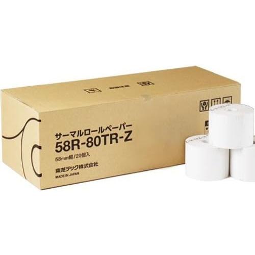 東芝TEC純正 58mm幅 感熱サーマルロールペーパー（芯なし） 58R-80TR-Z 20巻　東芝...