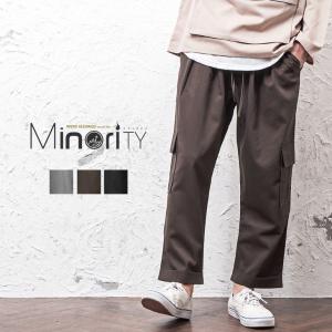 カーゴパンツ メンズ ゆったり パンツ ワイドパンツ アンクルパンツ カーゴ アンクル丈 ミリタリー 無地 ブラウン 秋服 秋 Minority Yahoo 店 通販 Yahoo ショッピング