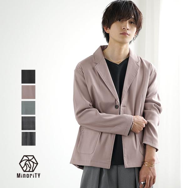 テーラードジャケット メンズ スーツライク オフィスカジュアル きれいめ セットアップ対応 ジャケッ...