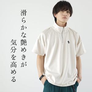 Tシャツ メンズ ハーフジップ 半袖tシャツ ...の詳細画像5
