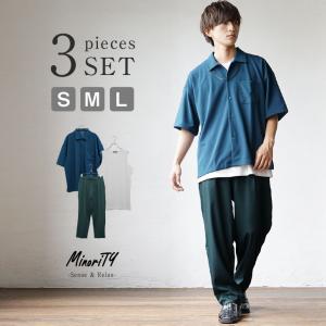 セットアップ メンズ 夏 上下 コーデセット メンズ 半袖シャツ メンズ おしゃれ ワイドパンツ メンズ 黒 タンクトップ メンズ 白 2点セット 韓国 夏服 メンズ Ssh6035d Minority Yahoo 店 通販 Yahoo ショッピング