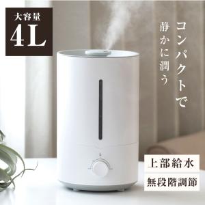 超音波加湿器 上から給水 加湿器 卓上 オフィス 卓上加湿 大容量 4L 9畳対応 おしゃれ 大容量 コンパクト 静音 省エネ 1年保証あすつく xr-ht53
