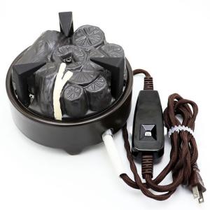 唐銅面取風炉　野々田 電熱器付き　茶道具 風炉 茶釜 電熱器 畠春齋造 筒釜 面取風炉 野々田電熱器