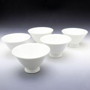 煎茶用茶碗 朝顔型 茶師用 5個セット 白磁 ...の詳細画像2