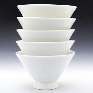 煎茶用茶碗 朝顔型 茶師用 5個セット 白磁 ...の詳細画像4