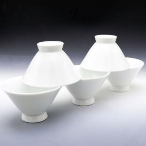 煎茶用茶碗 朝顔型 茶師用 5個セット 白磁 ...の詳細画像5