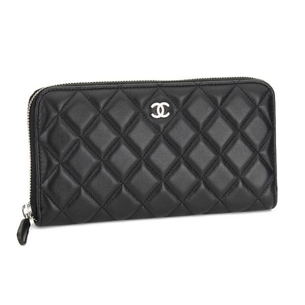 シャネル CHANEL 財布 ラウンドファスナー 長財布 A50097 ブラック