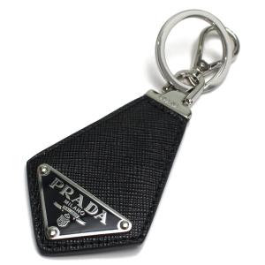 極美品 PRADA プラダ トライアングル キーホルダー お洒落 ブラック PRADA（プラダ） キーリング トライアングルロゴ ブラック 2PS395 2BA6
