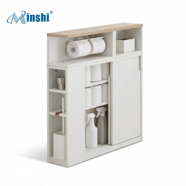サニタリーラック 大容量 引き戸 スリム 省スペース 多機能 おしゃれ トイレ収納