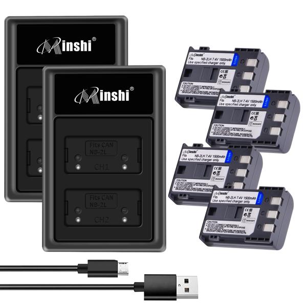 【4個セット&amp;2個充電器】 minshi CANON EOS Kiss Digital X 対応 N...