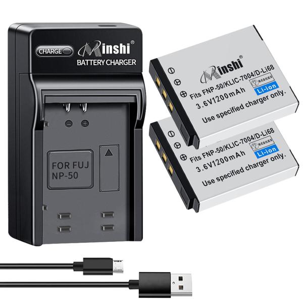 【２個セット】 minshi FUJIFILM NP-50A 【互換急速USBチャージャー】 120...