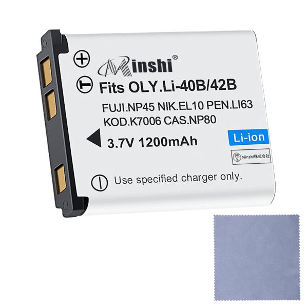 【清潔布ー付】minshi FUJIFILM μ-7020 NP-80   【1200mAh 3.7...