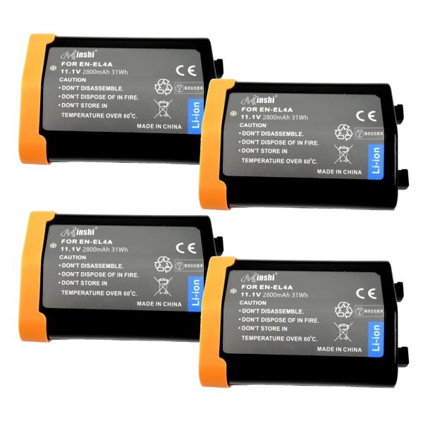 【4個セット】minshi D3S/ D3X EN-EL4【2800mAh 11.1V】PSE認定済...