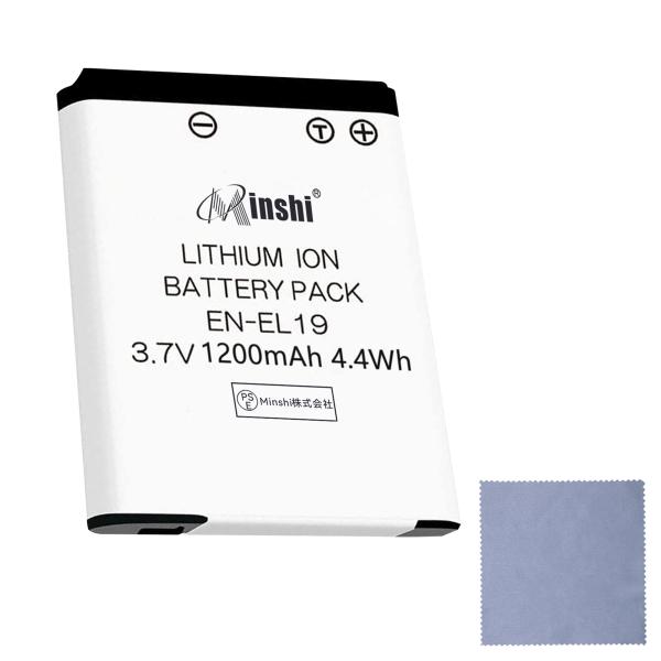 【清潔布ー付】minshi NIKONニコン EN-EL19 対応 1200mAh PSE認定済 高...