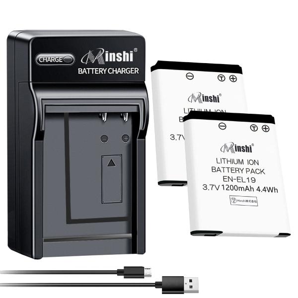 【２個セット】minshi NIKONニコン COOLPIX S3300 【互換急速USBチャージャ...