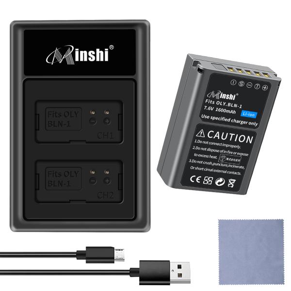 【セット】 minshi OLYMPUS OM-D E-M5 対応 互換バッテリー 1600mAh ...