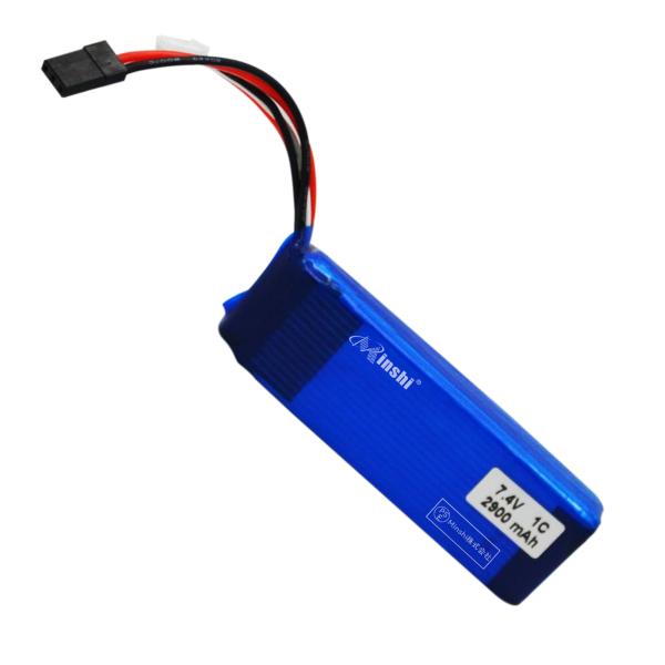 1年保証 2900mAh 7.4V 1C 88*27*16mm futabaプラグ互換リポバッテリー...