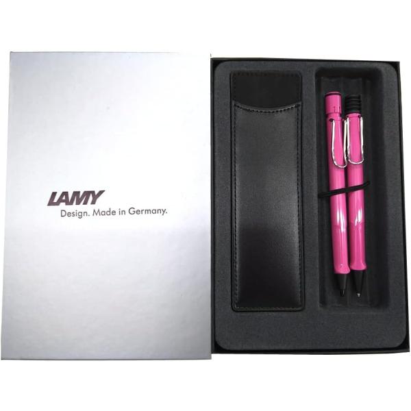 【ラッピング無料】 LAMY ラミー ボールペン シャープペン セット サファリ ピンク レザーペン...