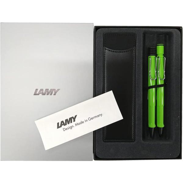【ラッピング無料】 LAMY ラミー ボールペン シャープペン セット サファリ グリーン レザーペ...