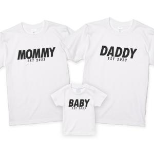 家族Tシャツ 3枚セット マタニティ ウェディングフォトに ファミリーTシャツ DADDY MOMMY BABY｜mintee